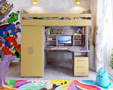 Детская кровать-шкаф Аракс, каркас Бетон, фасад Зира в Вологде