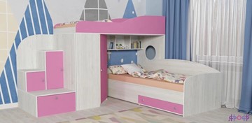 Детская кровать-шкаф Кадет-2, корпус Винтерберг, фасад Розовый в Вологде