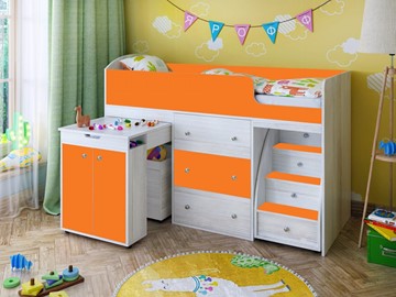 Детская кровать-шкаф Малыш 1600, корпус Винтерберг, фасад Оранжевый в Вологде