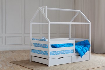 Детская кровать для мальчика Домик с ящиками, цвет белый в Вологде