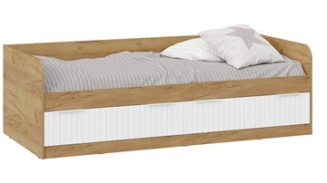 1-спальная детская кровать Хилтон Тип 1 900 (Дуб Крафт Золотой/Белый матовый) в Вологде
