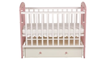 Детская кровать для девочки Polini kids Simple 328, белый-розовый в Вологде