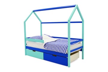 Детская кровать-домик Svogen синий-мятный в Вологде