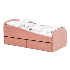 Детская кровать для мальчика с ящиками Letmo 190х80 пудровый (велюр) в Вологде