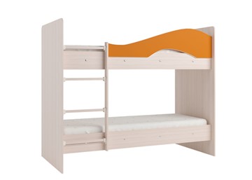 Детская 2-ярусная кровать Мая на щитах, корпус Млечный дуб, фасад Оранжевый в Вологде