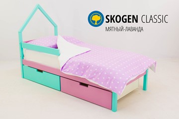 Детская кровать-домик мини Skogen мятный-лаванда в Вологде