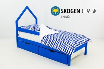 Детская кровать-домик мини Skogen синия в Вологде
