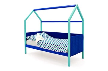Детская кровать-домик Svogen, мятный-синий мягкая в Вологде