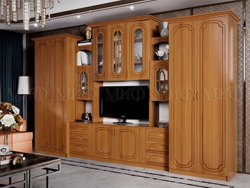 Гостиный гарнитур Миф Альберт со шкафами, глянцевый в Вологде