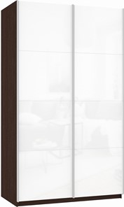 Шкаф Прайм (Белое стекло/Белое стекло) 1200x570x2300, венге в Вологде