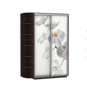 Шкаф 2-створчатый Экспресс 1500x600x2200, со стеллажом, Орхидея белая/венге в Вологде