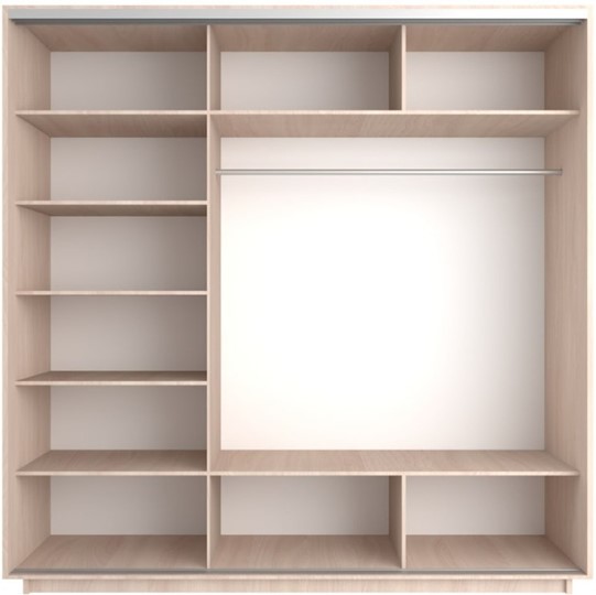 Шкаф 3-х створчатый Экспресс (3 зеркала) 2400х600х2200, дуб молочный в Вологде - изображение 2