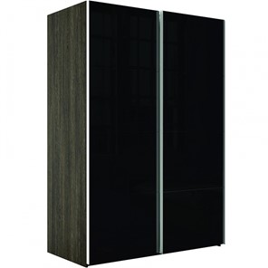 Шкаф 2-х дверный Эста (Стекло черное/Стекло черное) 1800x660x2200, венге мали в Вологде