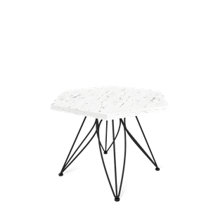 Шестигранный столик SHT-S113 / SHT-ТT20 60 ЛДСП (мрамор каррара белый/черный муар) в Вологде