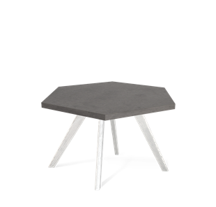 Столик круглый SHT-S39 / SHT-ТT20 70 ЛДСП (бетон чикаго темно-серый/белый/патина серебро) в Вологде