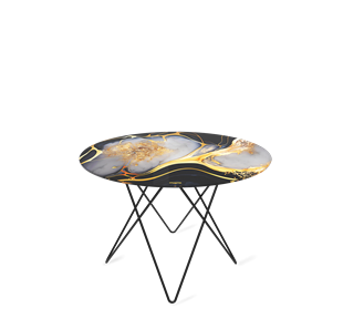 Круглый столик SHT-TU37 / SHT-TT32 60 стекло/МДФ (черный алмаз/черный муар) в Вологде