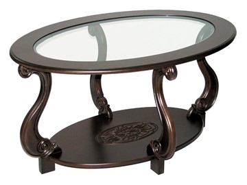 Стеклянный столик Овация-С, темно-коричневый в Вологде