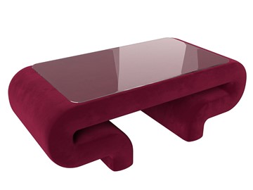 Стеклянный столик Волна, бордовый (микровельвет) в Вологде