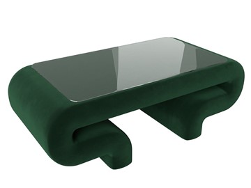 Столик из стекла Волна, зеленый (велюр) в Вологде
