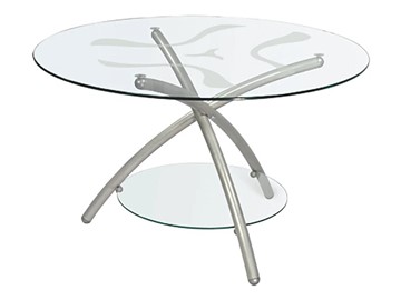 Стеклянный столик Дуэт 3 (металлик-прозрачное) в Вологде