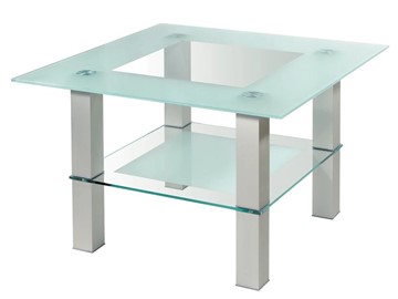 Стеклянный столик в зал Кристалл 1 (алюминий-прозрачное) в Вологде