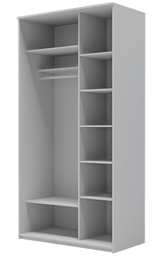 Шкаф двухдверный 2400х1362х620 с двумя зеркалами ХИТ 24-14-55 Венге Аруба в Вологде - изображение 1