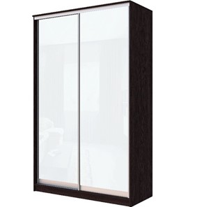 Шкаф 2-х дверный Хит-22-14-22 с цветным стеклом, белое №10, Венге в Вологде