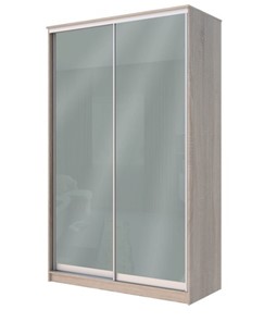 Шкаф 2-х дверный Хит-22-14-22 с цветным стеклом, средне-серый 074, Дуб сонома в Вологде