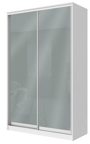 Шкаф 2-х дверный Хит-22-4-12/2-22 с цветным стеклом, средне-серый 074, Белый в Вологде