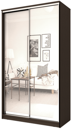 Шкаф двухдверный 2400х1362х620 с двумя зеркалами ХИТ 24-14-55 Венге Аруба в Вологде - изображение
