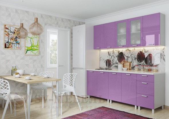 Кухонный гарнитур Модерн, фиолетовый металлик в Вологде - изображение
