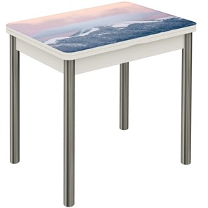Обеденный раздвижной стол Бари хром №6 (Exclusive h181/белый) в Вологде