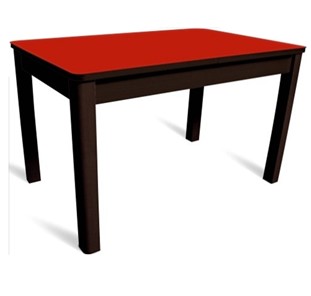 Кухонный стол раздвижной Айсберг-02 СТ2, венге ЛДСП/стекло алое/42 прямые массив венге в Вологде