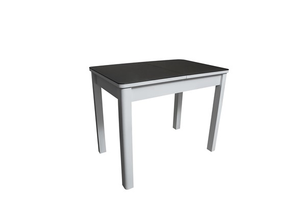 Кухонный стол раздвижной Айсберг-2СТ белое/черное/прямые массив в Вологде - изображение