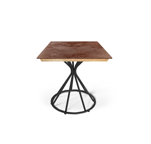 Керамический кухонный стол SHT-TU4-1/ТT8 60/60 (черный муар/прозрачный лак/коричневая сепия) в Вологде