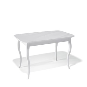 Обеденный раздвижной стол Kenner 1200C (Белый/Стекло белое сатин) в Вологде