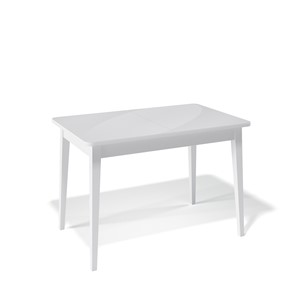 Кухонный стол раздвижной Kenner 1100M (Белый/Стекло белое сатин) в Вологде
