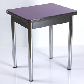 Стол со стеклянной столешницей СПА-02 СТ2, венге ЛДСП/стекло фиолетовый/39 прямые трубки хром в Вологде