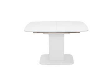 Кухонный раскладной стол Leset Денвер 1Р (Белый лак/стекло глянцевое белое) в Вологде