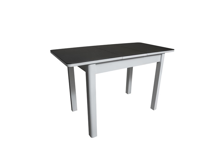 Кухонный стол раздвижной Айсберг-2СТ белое/черное/прямые массив в Вологде - изображение 1