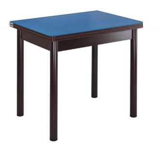Стеклянный стол СПА-02 СТ2, венге ЛДСП/стекло синие/38 прямые трубки крашеные коричневый в Вологде