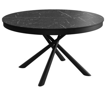Керамический обеденный стол DikLine KR120 мрамор черный Калаката/опоры черные в Вологде