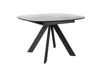 Кухонный стол раздвижной DikLine BK100 Керамика Серый мрамор/подстолье черное/опоры черные в Вологде