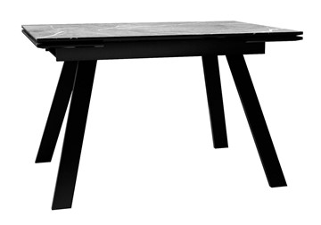 Кухонный раскладной стол DikLine DKL140 Керамика Серый мрамор/опоры черные (2 уп.) в Вологде