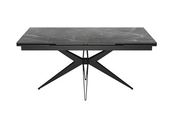 Раздвижной стол DikLine KW160 мрамор С45 (керамика черная)/опоры черные в Вологде