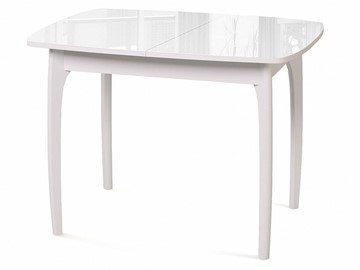 Кухонный раздвижной стол Dikline M15 Белый/стекло белое в Вологде