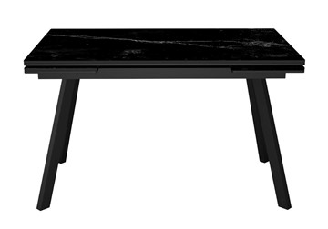 Стол обеденный раскладной DikLine SKA125 Керамика Черный мрамор/подстолье черное/опоры черные (2 уп.) в Вологде