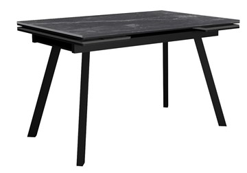 Керамический кухонный стол DikLine SKA125 Керамика Серый мрамор/подстолье черное/опоры черные (2 уп.) в Вологде