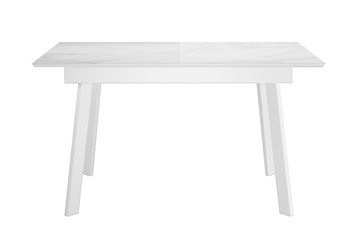 Стол обеденный раскладной DikLine SKH125 Керамика Белый мрамор/подстолье белое/опоры белые (2 уп.) в Вологде