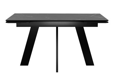 Кухонный стол раскладной DikLine SKM140 Керамика Черный мрамор/подстолье черное/опоры черные (2 уп.) в Вологде
